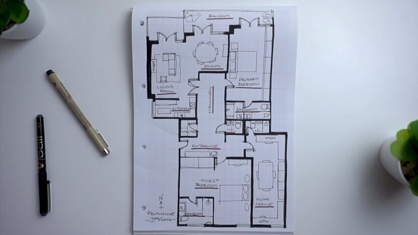 draw floor plans (by hand)